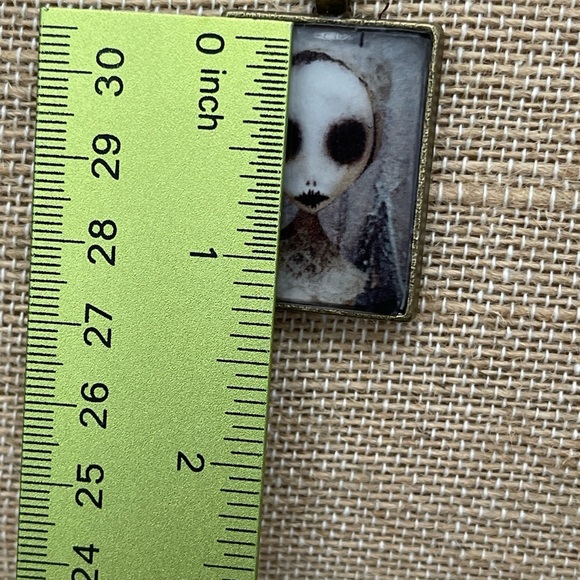 Handcrafted of a kind fun Spooky women image Cabochon Resin necklace. NWOT - Picture 4 of 10